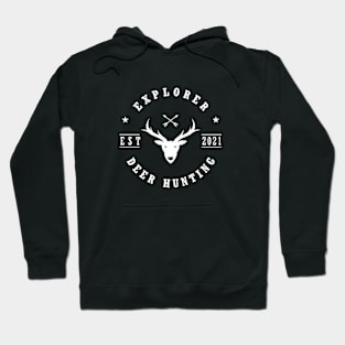 Deer hunt logo design, vintage Hoodie